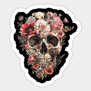 Skull Floral Sticker